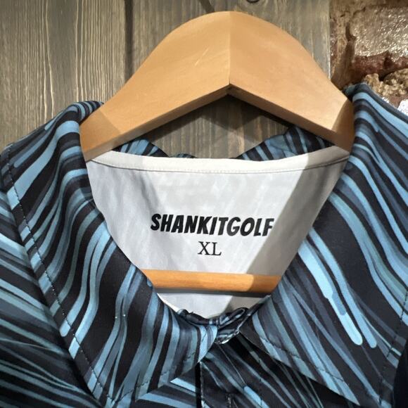 Shank It Golf Men’s Size XL May The Course Be with You Star Galaxy Blue Shirt - Picture 5 of 9